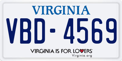 VA license plate VBD4569