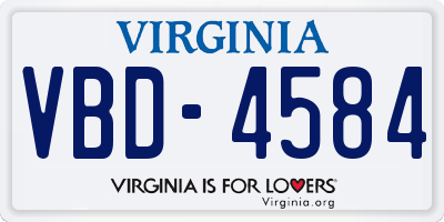 VA license plate VBD4584