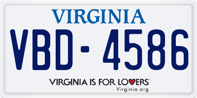 VA license plate VBD4586