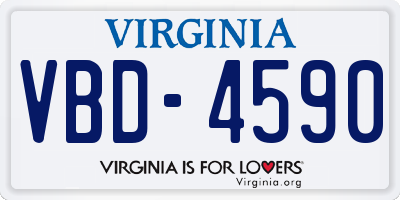 VA license plate VBD4590