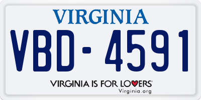 VA license plate VBD4591