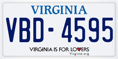 VA license plate VBD4595