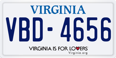 VA license plate VBD4656
