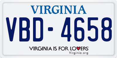 VA license plate VBD4658