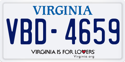 VA license plate VBD4659