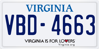 VA license plate VBD4663