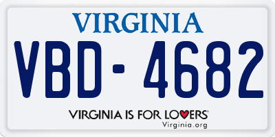VA license plate VBD4682