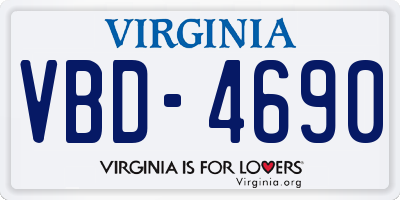VA license plate VBD4690