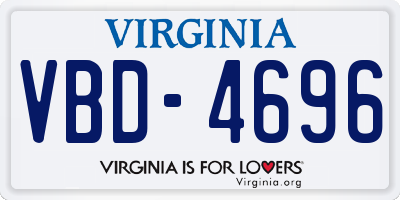 VA license plate VBD4696