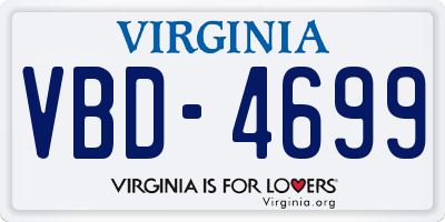 VA license plate VBD4699