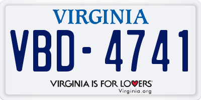 VA license plate VBD4741