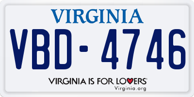 VA license plate VBD4746