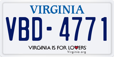 VA license plate VBD4771