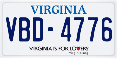 VA license plate VBD4776