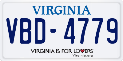 VA license plate VBD4779