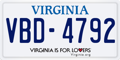 VA license plate VBD4792