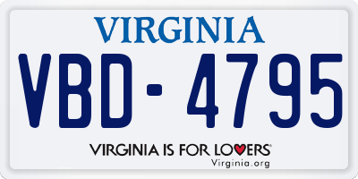 VA license plate VBD4795