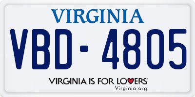 VA license plate VBD4805