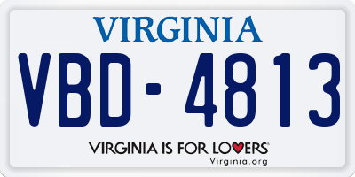 VA license plate VBD4813