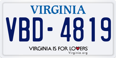 VA license plate VBD4819