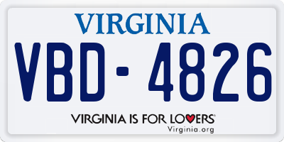 VA license plate VBD4826