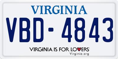 VA license plate VBD4843