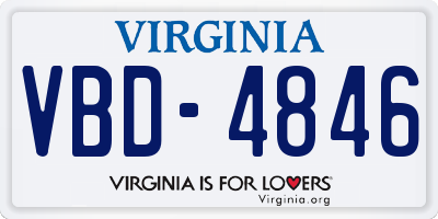 VA license plate VBD4846