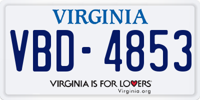 VA license plate VBD4853