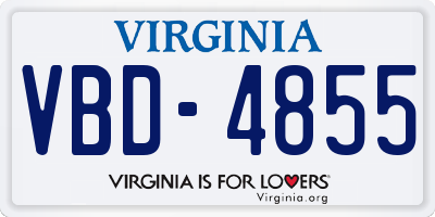VA license plate VBD4855