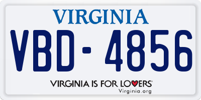 VA license plate VBD4856