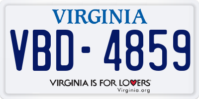 VA license plate VBD4859