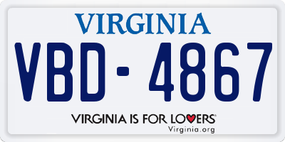VA license plate VBD4867