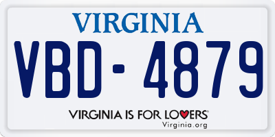 VA license plate VBD4879