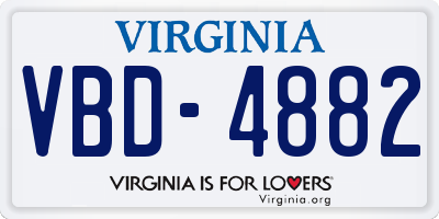 VA license plate VBD4882