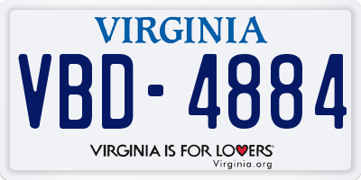 VA license plate VBD4884