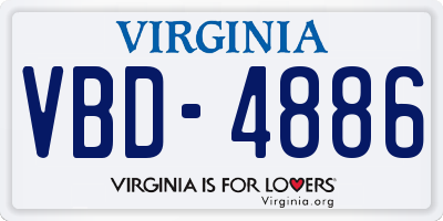 VA license plate VBD4886