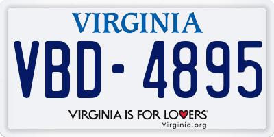 VA license plate VBD4895