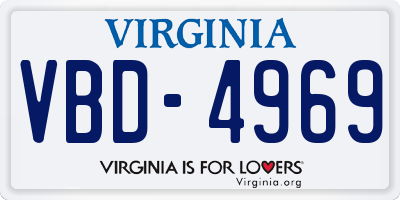 VA license plate VBD4969