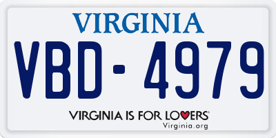 VA license plate VBD4979