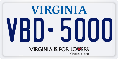 VA license plate VBD5000
