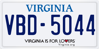 VA license plate VBD5044