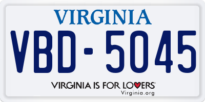VA license plate VBD5045