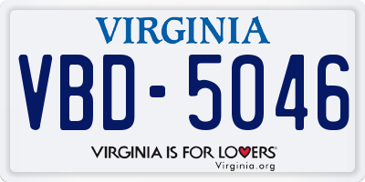 VA license plate VBD5046