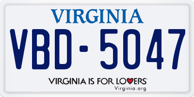 VA license plate VBD5047