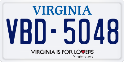 VA license plate VBD5048