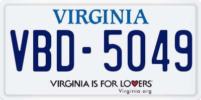 VA license plate VBD5049