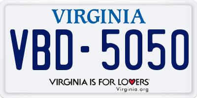 VA license plate VBD5050