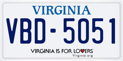 VA license plate VBD5051