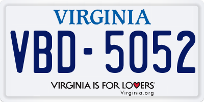 VA license plate VBD5052