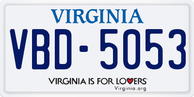 VA license plate VBD5053